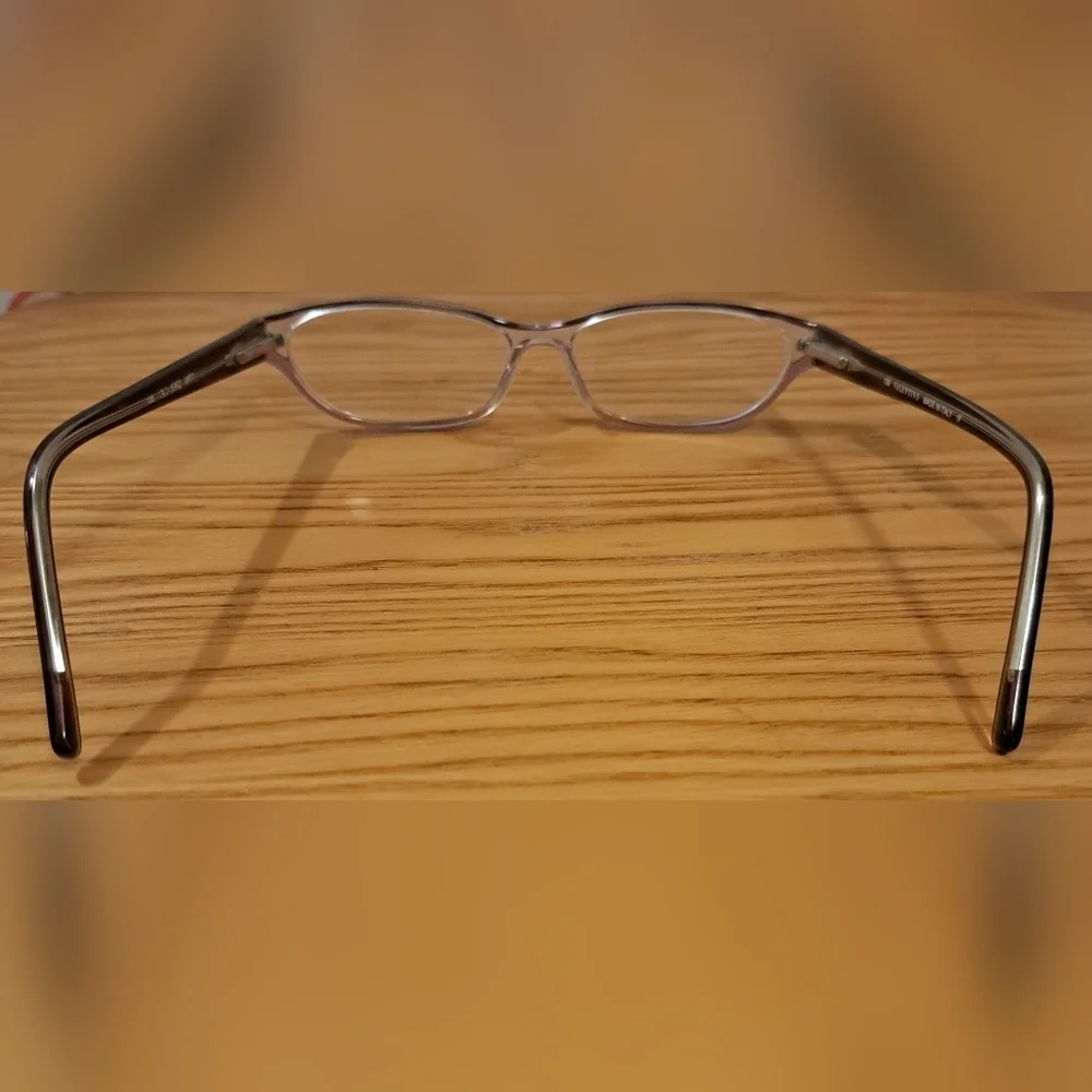 Vintage 80s Valentino 5392 Clear Purple Reading Eyeglass Glasses Frames